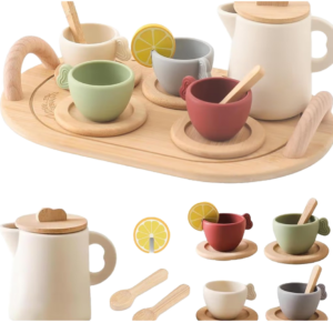 wooden tea set