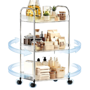 Acrylic storage cart with wheels